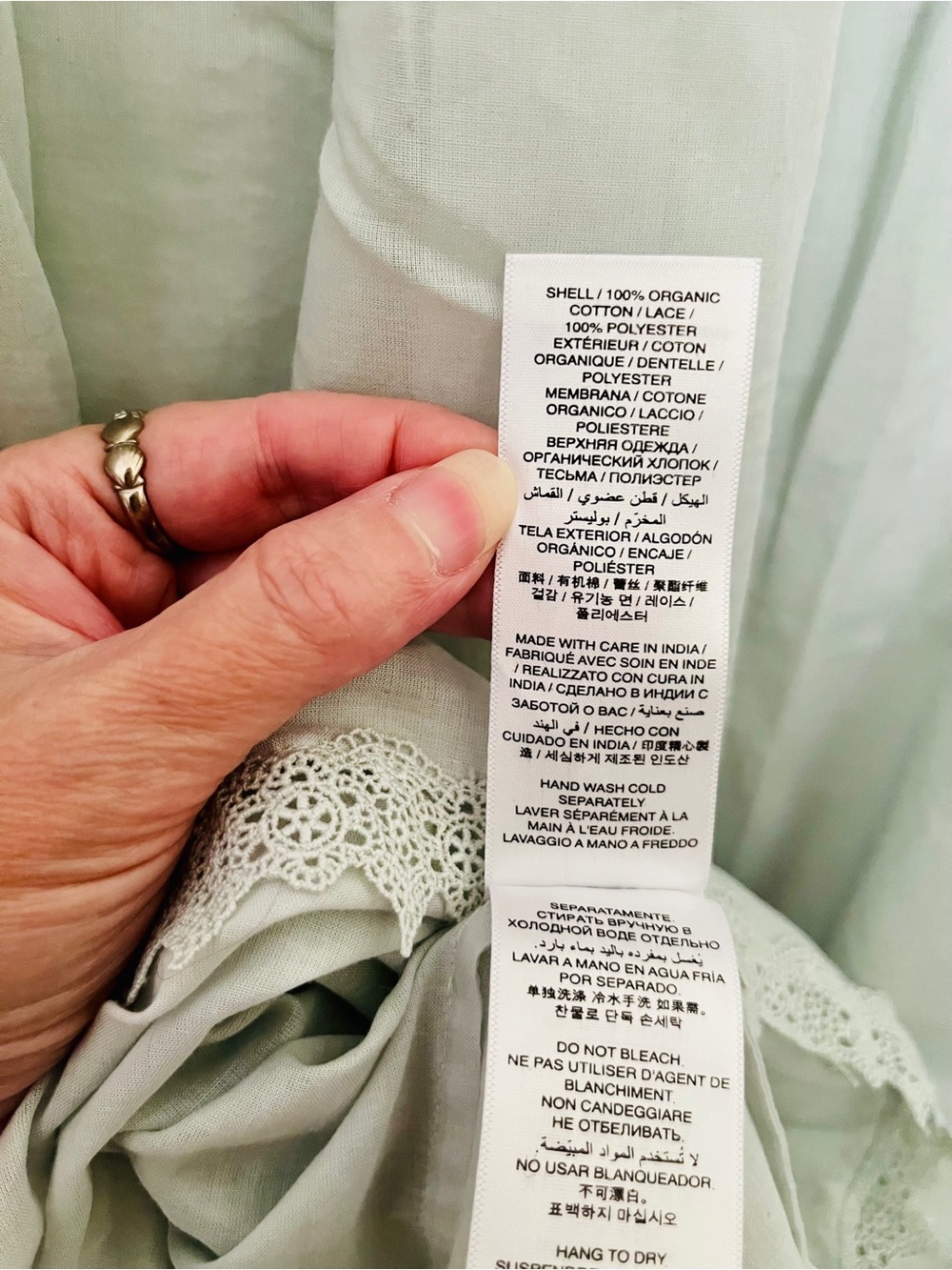 NWT Doen Lucilla Nightgown Dress in Rain Cloud Light Crochet Trim Size Small - Picture 4 of 8